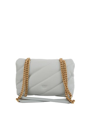 Classic Love Bag Puff Pinko in nappa grigia in DONNA