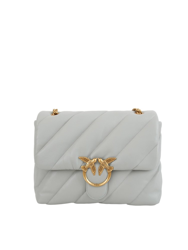 Big Love Bag Puff Pinko in nappa grigia