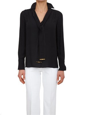 Camicia Elisabetta Franchi in georgette di viscosa nera in DONNA