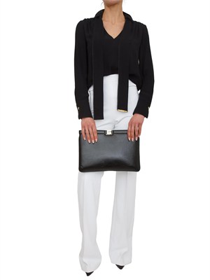 Camicia Elisabetta Franchi in georgette di viscosa nera in DONNA