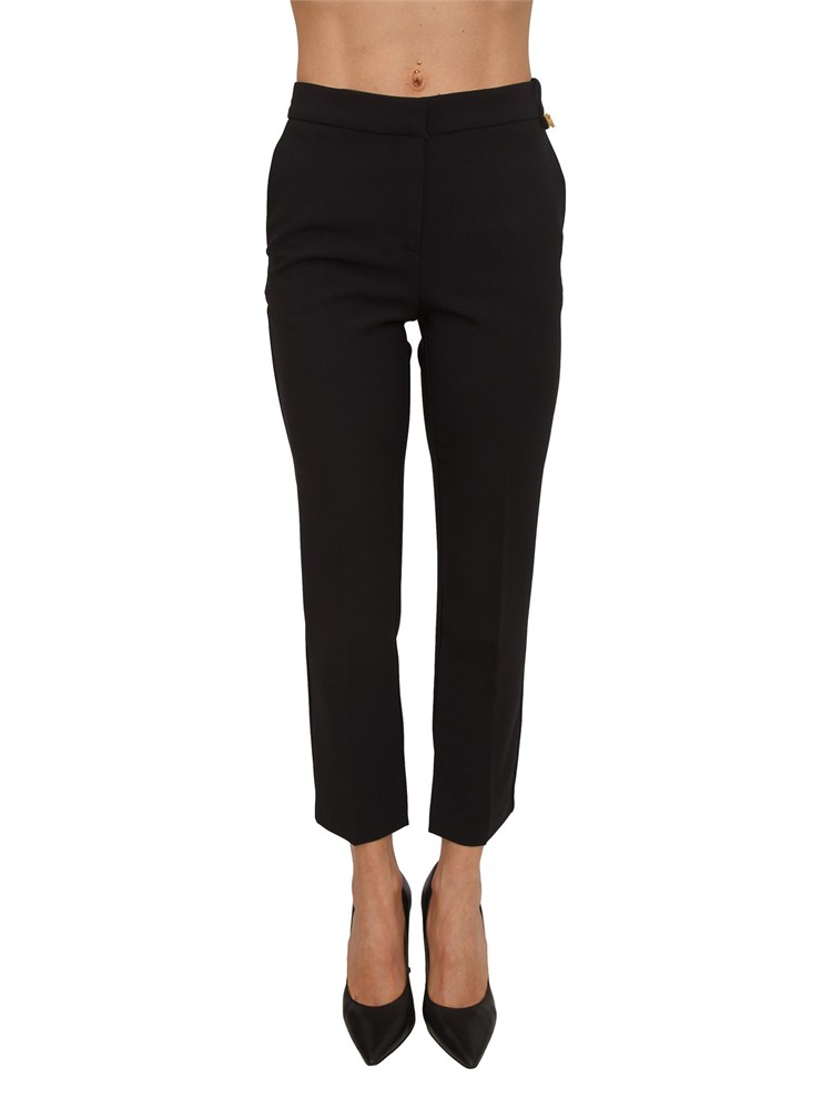 Pantaloni Elisabetta Franchi in crêpe leggero nero