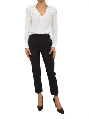 Pantaloni Elisabetta Franchi in crêpe leggero nero in DONNA