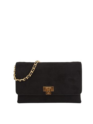 Borsa a tracolla Elisabetta Franchi in suede nero in DONNA