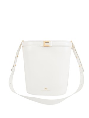 Borsa a secchiello Elisabetta Franchi effetto naplak burro in DONNA