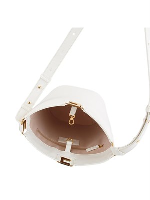 Borsa a secchiello Elisabetta Franchi effetto naplak burro in DONNA