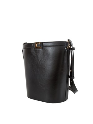 Borsa a secchiello Elisabetta Franchi effetto naplak nera in DONNA