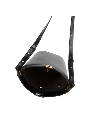 Borsa a secchiello Elisabetta Franchi effetto naplak nera in DONNA