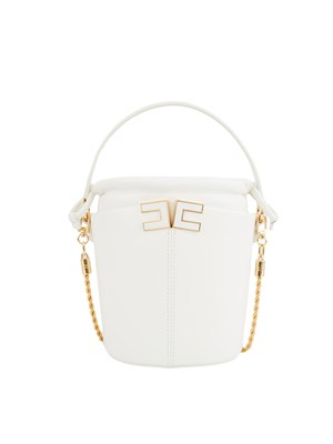 Borsa a secchiello Elisabetta Franchi in ecopelle avorio in DONNA