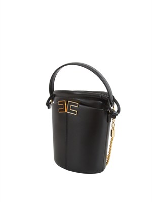 Borsa a secchiello Elisabetta Franchi in ecopelle nera in DONNA