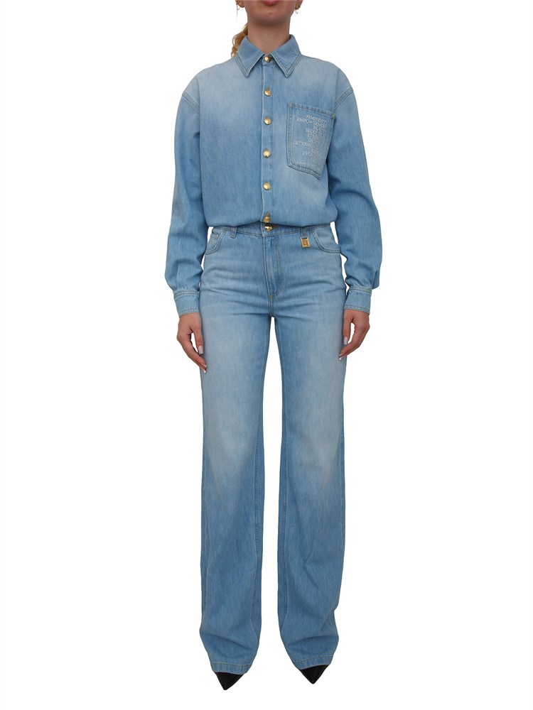 Tuta Elisabetta Franchi in denim medio effetto used