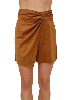 Gonna-shorts Eroe Nenette in tessuto scamosciato cammello in DONNA