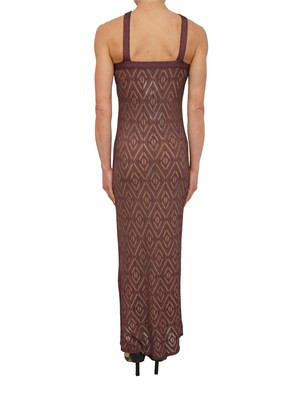 Abito lungo Tobia Nenette in maglia marrone e lurex in DONNA