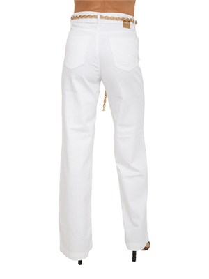 Jeans Stella Nenette in denim bianco e catena oro in DONNA