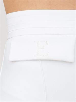 Pantaloni Elisabetta Franchi in doppio crêpe stretch avorio in DONNA