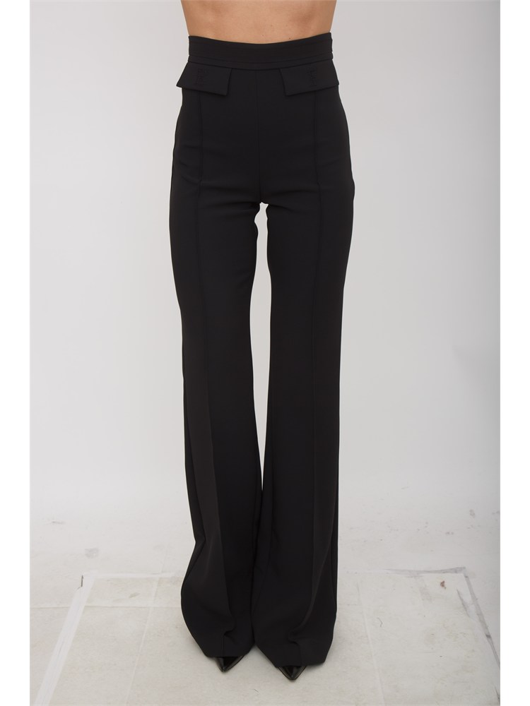 Pantaloni Elisabetta Franchi in doppio crêpe stretch neri