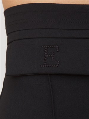 Pantaloni Elisabetta Franchi in doppio crêpe stretch neri in DONNA