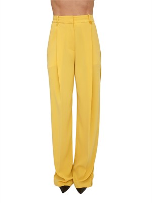 Pantaloni Elisabetta Franchi in crêpe leggero giallo in DONNA