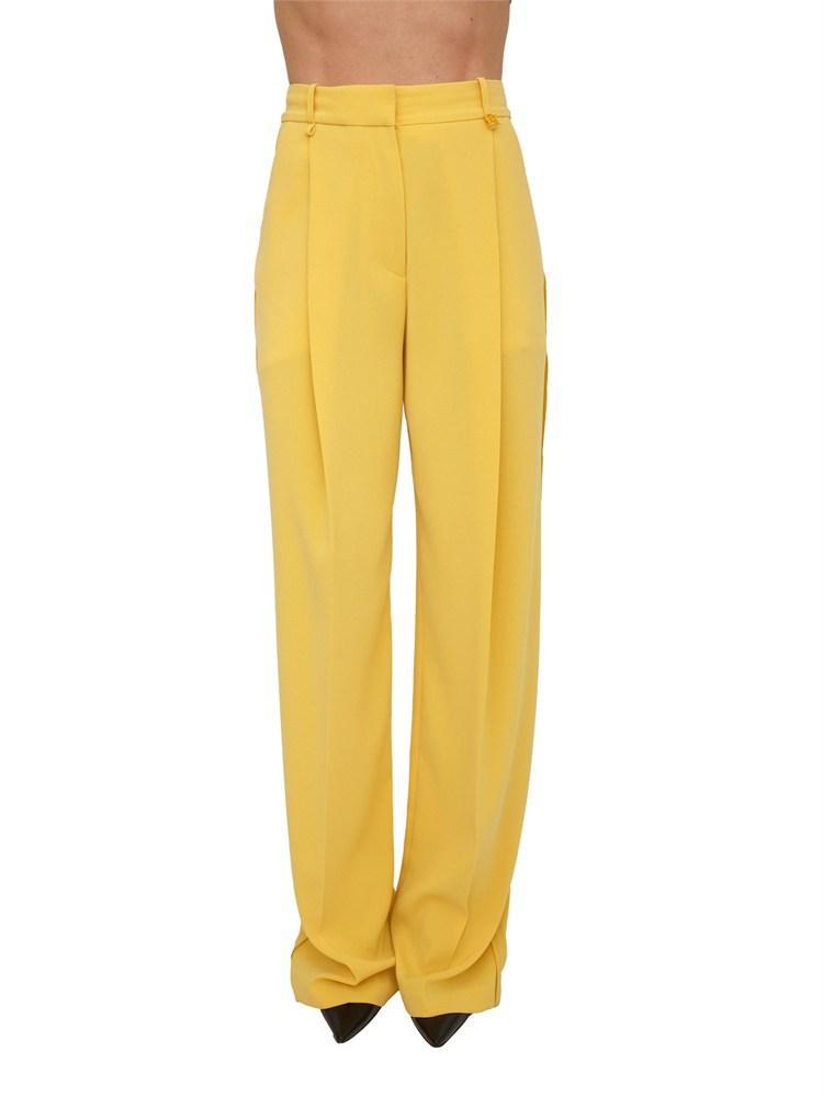 Pantaloni Elisabetta Franchi in crêpe leggero giallo