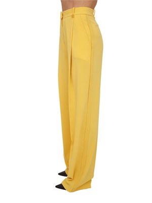 Pantaloni Elisabetta Franchi in crêpe leggero giallo in DONNA