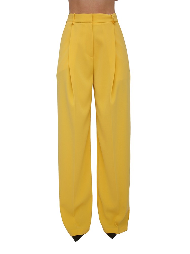 Pantaloni Elisabetta Franchi in crêpe leggero giallo