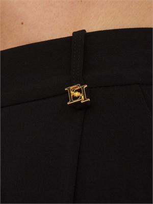 Pantaloni Elisabetta Franchi in crêpe leggero nero in DONNA