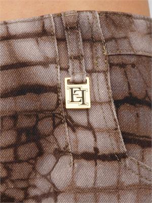 Jeans Elisabetta Franchi in drill di cotone stampa animalier in DONNA