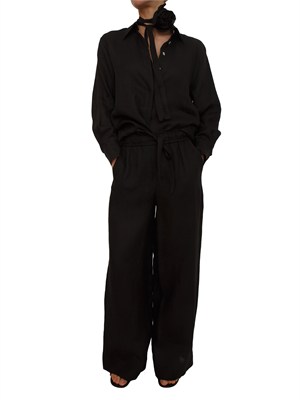 Camicia Editore Marella in puro lino nero in DONNA