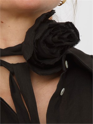 Camicia Editore Marella in puro lino nero in DONNA