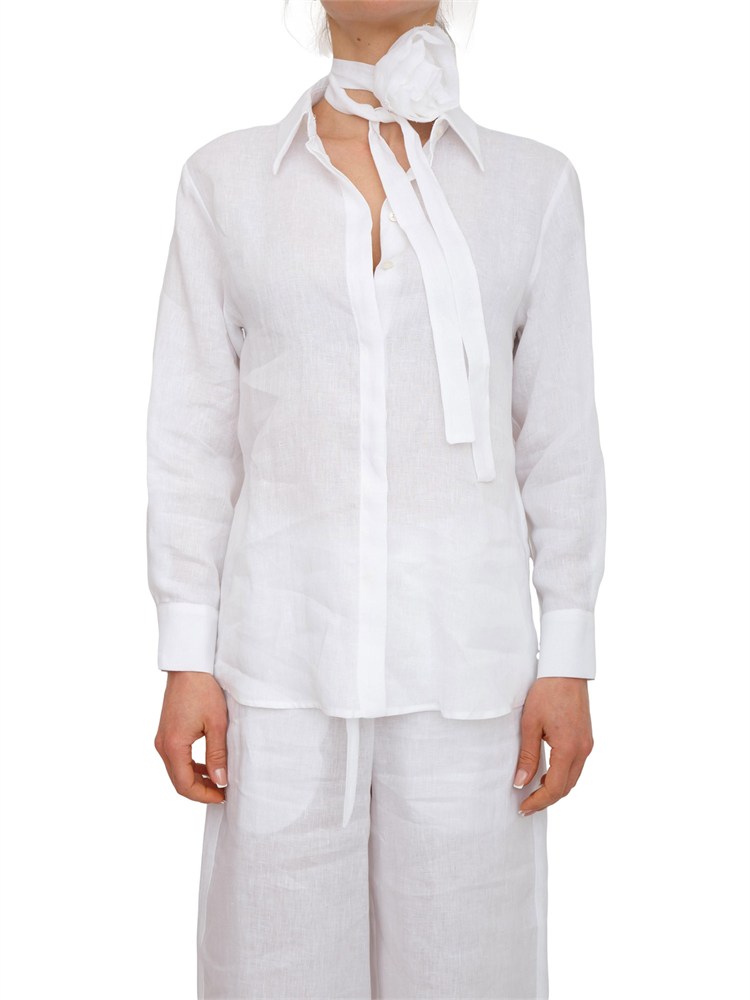 Camicia Editore Marella in puro lino bianco