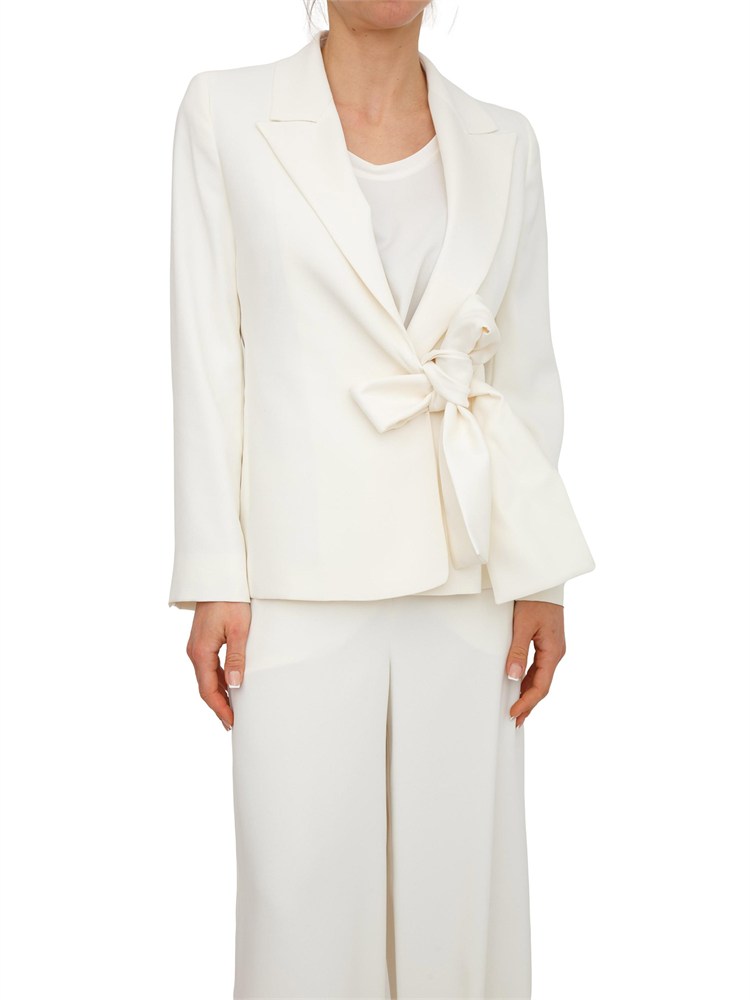 Giacca Meandro Marella in crêpe envers satin avorio