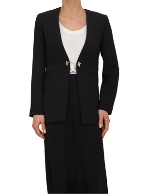 Giacca monopetto Effige Marella in crêpe envers satin nero in DONNA