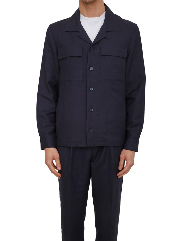 Camicia overshirt Antony Morato in lino e viscosa blu