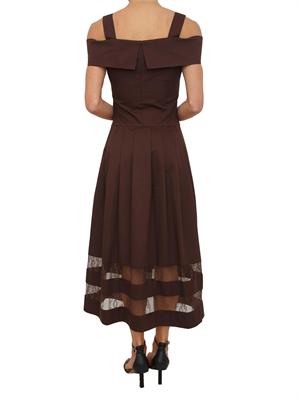 Abito Blugirl in cotone marrone con pizzo in DONNA