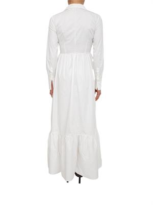 Abito chemisier Blugirl in cotone bianco con dettagli pizzo in DONNA