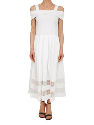 Abito Blugirl in cotone bianco con pizzo in DONNA