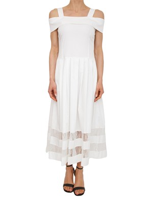 Abito Blugirl in cotone bianco con pizzo in DONNA