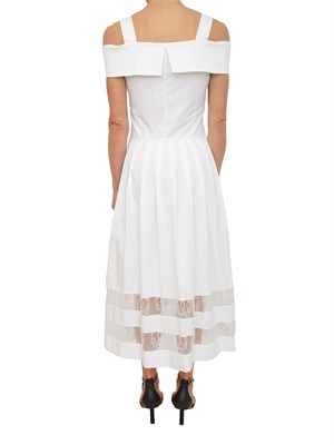 Abito Blugirl in cotone bianco con pizzo in DONNA