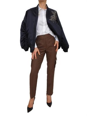 Pantaloni Blugirl con tasconi laterali in viscosa marrone in DONNA