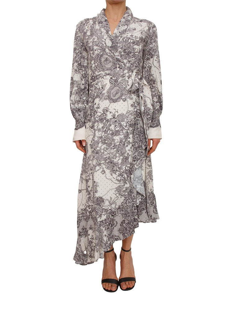 Abito Blugirl in viscosa panna e stampa effetto pizzo