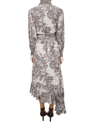 Abito Blugirl in viscosa panna e stampa effetto pizzo in DONNA