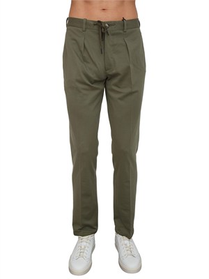 Pantaloni uomo Circolo 1901 in premium piquet filo di scozia verde in UOMO