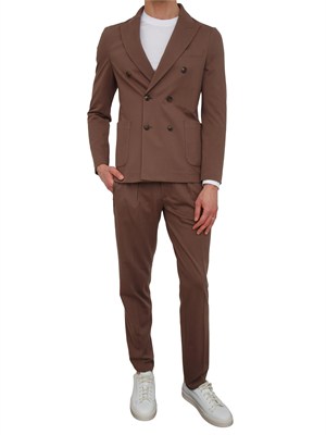 Giacca uomo doppiopetto Circolo 1901 in piquet filo di scozia marrone in UOMO