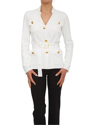 Giacca maglia Elisabetta Franchi in punto stoffa avorio in DONNA