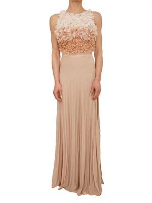 Abito lungo Elisabetta Franchi in tulle rosa con petali in DONNA