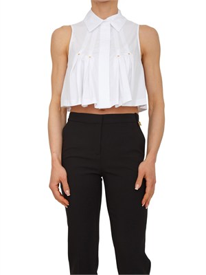 Camicia Elisabetta Franchi in popeline di cotone bianco in DONNA