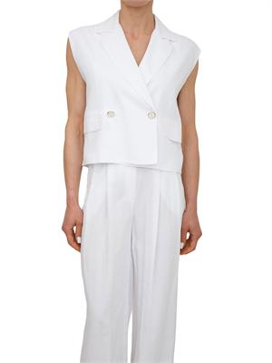 Giacca gilet bianca Fracomina in lino e viscosa in DONNA