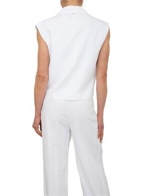 Giacca gilet bianca Fracomina in lino e viscosa in DONNA