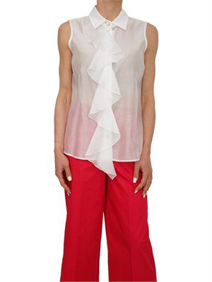 Camicia Fracomina in tencel bianco con gala in DONNA