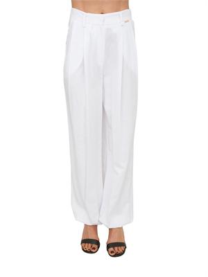 Pantaloni Fracomina in lino e viscosa bianchi in DONNA