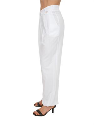 Pantaloni Fracomina in lino e viscosa bianchi in DONNA